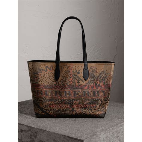 burberry reversible doodle tote.